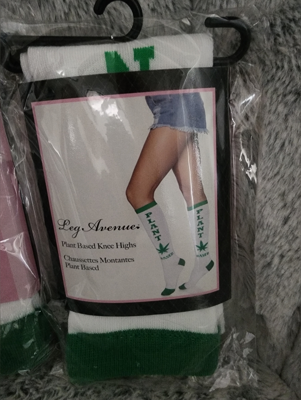 Leg Avenue White & Green Plant-Based Knee High Socks - Women's